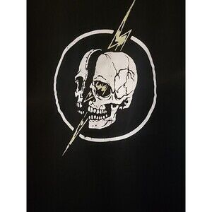 New Shok Skull Lightning bolt Men's T-Shirt Med Streetwear Grunge Excellent B7